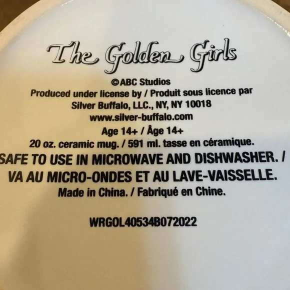 The Golden Girls White and Mint Green Squad Goals Mug 20oz ABC Studios - Picture 8 of 10